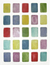 'Synchromy 4' a seven colour etching showing rectangles of different colours and textures