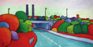 'Panorama' a view of the old road from Betsham to Swanscombe going under the A2