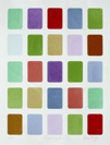 'Synchromy 2' a seven colour screen print showing rectangles of different colours
