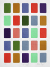 'Synchromy 3' a seven colour screen print showing rectangles of different colours