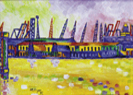 'Tilbury' a view across the Thames at the passenger terminal at Tilbury