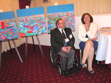 photo of Mike with Sally Davies, CEO BT Wholesale