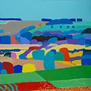 painting of perelandra 5, using techniques of removing layers ofplain toreveallinesunderneath and scratching the surface.
