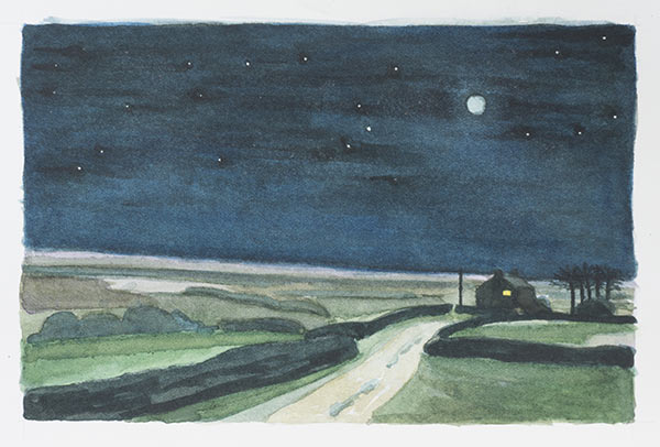 version two of same landscpe: night-time