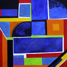 an abstract painting that explores the colour blue