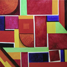 an abstract painting that explores the colour red