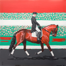 painting of man on horse